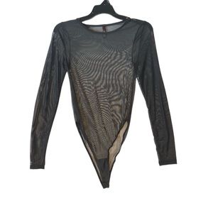 NWT 🔥 Body Rage Mesh Black Bodysuit Size M